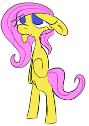 Size: 395x557 | Tagged: safe, fluttershy, pegasus, pony, bipedal, female, mare, solo