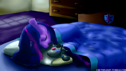 Size: 1920x1080 | Tagged: safe, artist:m_d_quill, derpibooru import, smarty pants, twilight sparkle, filly, sleeping