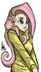 Size: 500x881 | Tagged: safe, artist:theartrix, fluttershy, human, clothes, humanized, light skin, solo, sweater, sweatershy