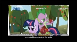 Size: 641x349 | Tagged: safe, derpibooru import, screencap, spike, twilight sparkle, dragon, chat, youtube caption