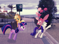 Size: 2560x1920 | Tagged: safe, artist:colorfulbrony, applejack, rarity, twilight sparkle, pony, irl, photo, ponies in real life