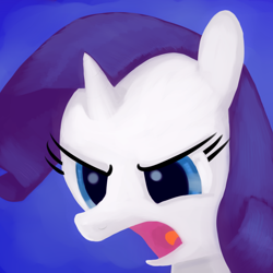 Size: 1024x1024 | Tagged: safe, artist:drakmire, rarity, pony, unicorn, female, filly, mare, purple mane, solo, white coat