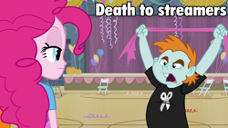 Size: 960x540 | Tagged: safe, pinkie pie, snips, equestria girls, caption, image macro, meme