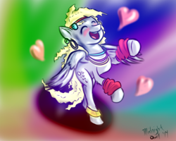 Size: 2500x2000 | Tagged: safe, artist:m_d_quill, derpy hooves, pegasus, pony, 80s, dancing, female, mare, solo