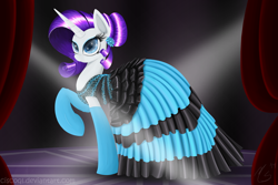 Size: 1000x667 | Tagged: safe, artist:ciscoql, rarity, pony, unicorn, clothes, dress, solo