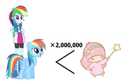 Size: 856x575 | Tagged: safe, derpibooru import, rainbow dash, pony, equestria girls, human ponidox, self ponidox