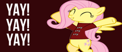 Size: 1024x437 | Tagged: safe, artist:phenomdashx4, fluttershy, pegasus, pony, daniel bryan, solo, wwe, yay, yes