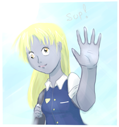 Size: 653x702 | Tagged: safe, artist:usagitoxic, derpy hooves, human, humanized, pony coloring, solo