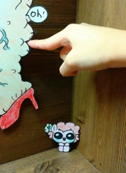 Size: 694x950 | Tagged: safe, artist:danadyu, pinkie pie, human, jumped-out-pinkieanswers, papercraft, the binding of isaac