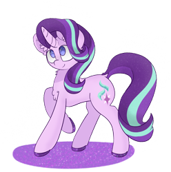 Size: 1280x1288 | Tagged: safe, artist:umbreow, starlight glimmer, pony, unicorn, chest fluff, colored hooves, female, mare, raised hoof, simple background, smiling, solo, transparent background