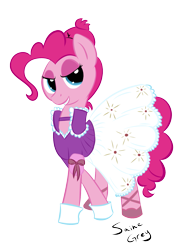 Size: 1071x1500 | Tagged: safe, artist:saine grey, pinkie pie, earth pony, pony, clothes, color, dress, simple background, solo, transparent background