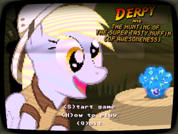 Size: 640x480 | Tagged: safe, artist:glittersnoot, derpy hooves, pegasus, pony, adventure game, derpy and the hunting of the super tasty muffin (of awesomeness), female, mare, retro, solo, video game