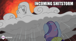 Size: 698x381 | Tagged: safe, edit, edited screencap, screencap, rarity, sweetie belle, pony, unicorn, for whom the sweetie belle toils, season 4, image macro, meme, raricloud, the hub, vulgar