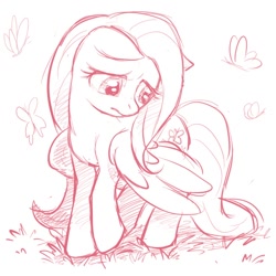 Size: 700x700 | Tagged: artist needed, safe, fluttershy, butterfly, pegasus, pony, female, mare, solo