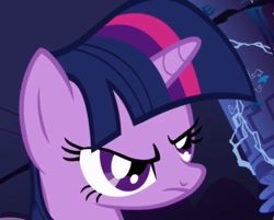 Size: 448x360 | Tagged: safe, derpibooru import, screencap, twilight sparkle, pony, unicorn, angry, bust, cropped, female, portrait