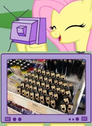 Size: 563x771 | Tagged: safe, fluttershy, pegasus, pony, :d, exploitable meme, lighter, meme, obligatory pony, pareidolia, smiling, tv meme