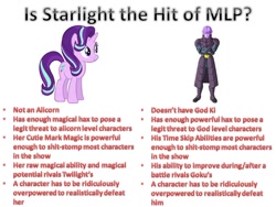 Size: 960x720 | Tagged: safe, starlight glimmer, pony, unicorn, comparison chart, dragon ball super, drama, fuck starlight!, op is a cuck, op is trying to start shit, starlight drama, starlight glimmer is worst pony, vulgar