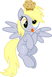 Size: 5101x7544 | Tagged: safe, artist:drawponies, artist:xxphantomxxx, derpy hooves, pegasus, pony, :p, absurd resolution, female, mare, muffin, simple background, solo, svg, transparent background, vector