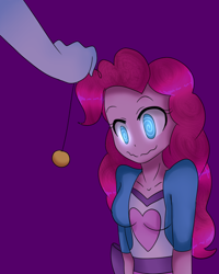 Size: 720x900 | Tagged: safe, artist:billcipherspuppet, derpibooru import, pinkie pie, rainbow dash, equestria girls, hypnosis, hypnotized, pendulum swing, swirly eyes