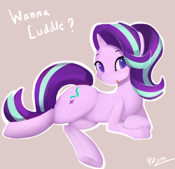 Size: 4800x4634 | Tagged: safe, artist:potzm, starlight glimmer, pony, unicorn, absurd resolution, cute, female, glimmerbetes, looking at you, lying down, mare, on side, smiling, solo, tongue out