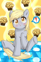 Size: 4200x6300 | Tagged: safe, derpy hooves, pegasus, pony, absurd resolution, female, mare, muffin, solo, underhoof