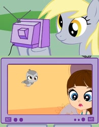 Size: 437x560 | Tagged: safe, derpy hooves, pegasus, pony, blythe baxter, derp, exploitable meme, female, littlest pet shop, mare, meme, obligatory pony, tv meme