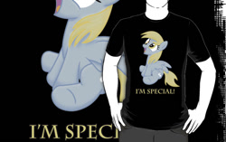 Size: 556x350 | Tagged: safe, artist:ak71, derpy hooves, clothes, merchandise, redbubble, shirt, solo, text