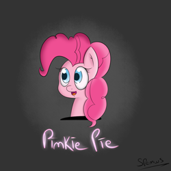 Size: 2000x2000 | Tagged: safe, artist:spenws, pinkie pie, earth pony, pony, bust, cute, open mouth, ponk, portrait, practicing, smiling, solo