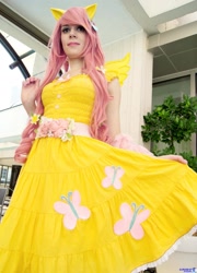 Size: 1477x2048 | Tagged: safe, artist:panda treats, artist:rose0fmay, fluttershy, human, cosplay, irl, irl human, photo, solo