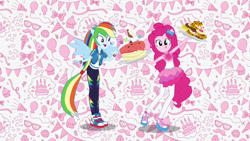 Size: 1920x1080 | Tagged: safe, derpibooru import, screencap, pinkie pie, rainbow dash, better together, equestria girls, clothes, converse, intro, pantyhose, shoes