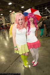 Size: 1365x2048 | Tagged: safe, fluttershy, pinkie pie, human, cosplay, irl, irl human, photo