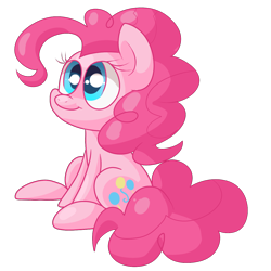 Size: 1200x1200 | Tagged: safe, artist:zoiby, pinkie pie, earth pony, pony, female, mare, pink coat, pink mane, sitting, solo