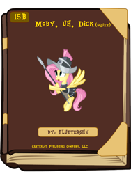 Size: 600x800 | Tagged: safe, fluttershy, private pansy, pegasus, pony, book, book cover meme, exploitable meme, moby dick