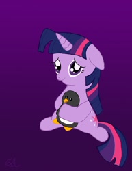 Size: 786x1017 | Tagged: safe, artist:flutteryay56, derpibooru import, twilight sparkle, penguin, filly, simple background, toy