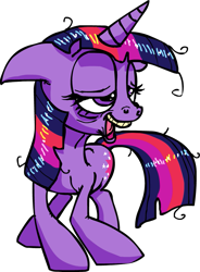 Size: 661x900 | Tagged: safe, artist:colossalstinker, derpibooru import, twilight sparkle, pony, unicorn, female, horn, mare, purple coat, purple mane, solo