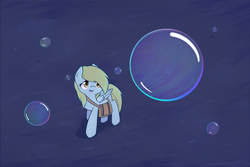 Size: 1250x833 | Tagged: safe, artist:joyfulinsanity, derpy hooves, pegasus, pony, bag, bubble, female, mare, solo