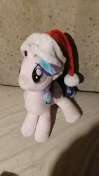 Size: 450x800 | Tagged: safe, artist:lordthunder86, starlight glimmer, pony, unicorn, christmas, cute, female, glimmerbetes, hat, holiday, irl, mare, photo, plushie, santa hat