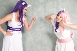 Size: 900x598 | Tagged: safe, artist:kittytheshegeek, rarity, sweetie belle, human, cosplay, irl, irl human, photo