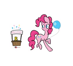 Size: 939x851 | Tagged: safe, artist:tkpony, pinkie pie, earth pony, pony, balloon, female, mare, pink coat, pink mane, stall