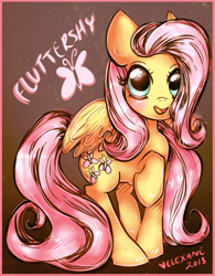 Size: 720x923 | Tagged: safe, artist:velexane, fluttershy, butterfly, pegasus, pony, female, mare, solo