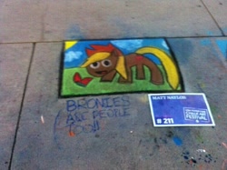 Size: 720x538 | Tagged: safe, artist:matt naylor, applejack, earth pony, pony, chalk drawing, female, mare, photo