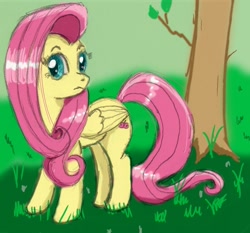 Size: 771x720 | Tagged: safe, artist:stratusxh, fluttershy, pegasus, pony, female, mare, solo, tree