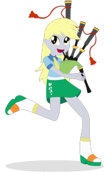 Size: 1000x1600 | Tagged: safe, artist:algoorthviking, derpy hooves, equestria girls, bagpipes, solo