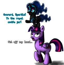 Size: 1463x1484 | Tagged: safe, artist:darkone10, derpibooru import, nightmare moon, twilight sparkle, twilight sparkle (alicorn), alicorn, pony, age regression, cute, female, filly, mare, nightmare woon