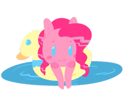 Size: 543x394 | Tagged: safe, artist:soullessteddybear, pinkie pie, duck, earth pony, pony, female, mare, pink coat, pink mane, solo