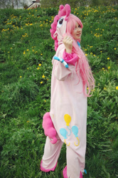 Size: 851x1280 | Tagged: safe, artist:yotsubanoclover, pinkie pie, human, clothes, craft, irl, irl human, kigurumi, photo, solo