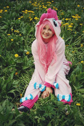 Size: 851x1280 | Tagged: safe, artist:yotsubanoclover, pinkie pie, human, clothes, craft, irl, irl human, kigurumi, photo, solo