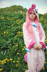 Size: 851x1280 | Tagged: safe, artist:yotsubanoclover, pinkie pie, human, clothes, craft, irl, irl human, kigurumi, photo, solo