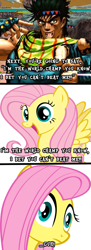 Size: 381x1044 | Tagged: safe, fluttershy, pegasus, pony, female, jojo's bizarre adventure, joseph joestar, mare, pink mane, yellow coat