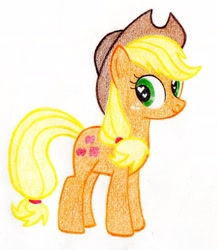 Size: 1261x1449 | Tagged: safe, applejack, earth pony, pony, heart eyes, solo, traditional art, wingding eyes